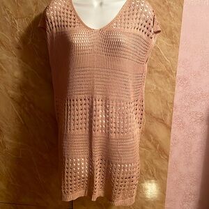 Woman brand new no tag beach short dress. Size M color beige looks like knitted.